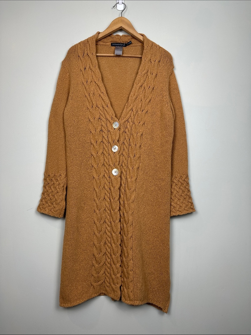 Ireland eye wool cashmere sweater long cardigan sweater cableknit minimalist